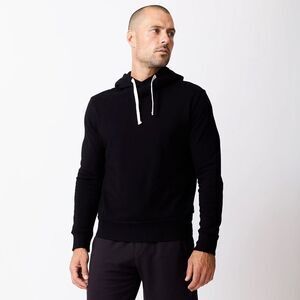 Monrow Men's Pullover Hoodie in Black | Medium